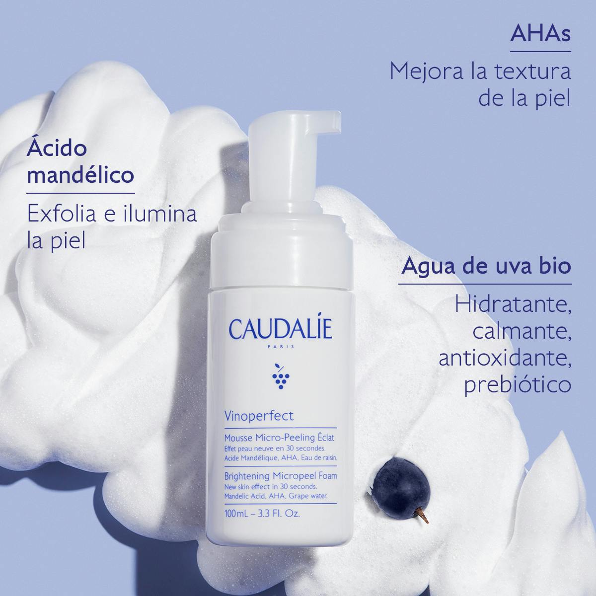 CAUDALIE VINOPERFECT ESPUMA MICROPEELING 100 ML
