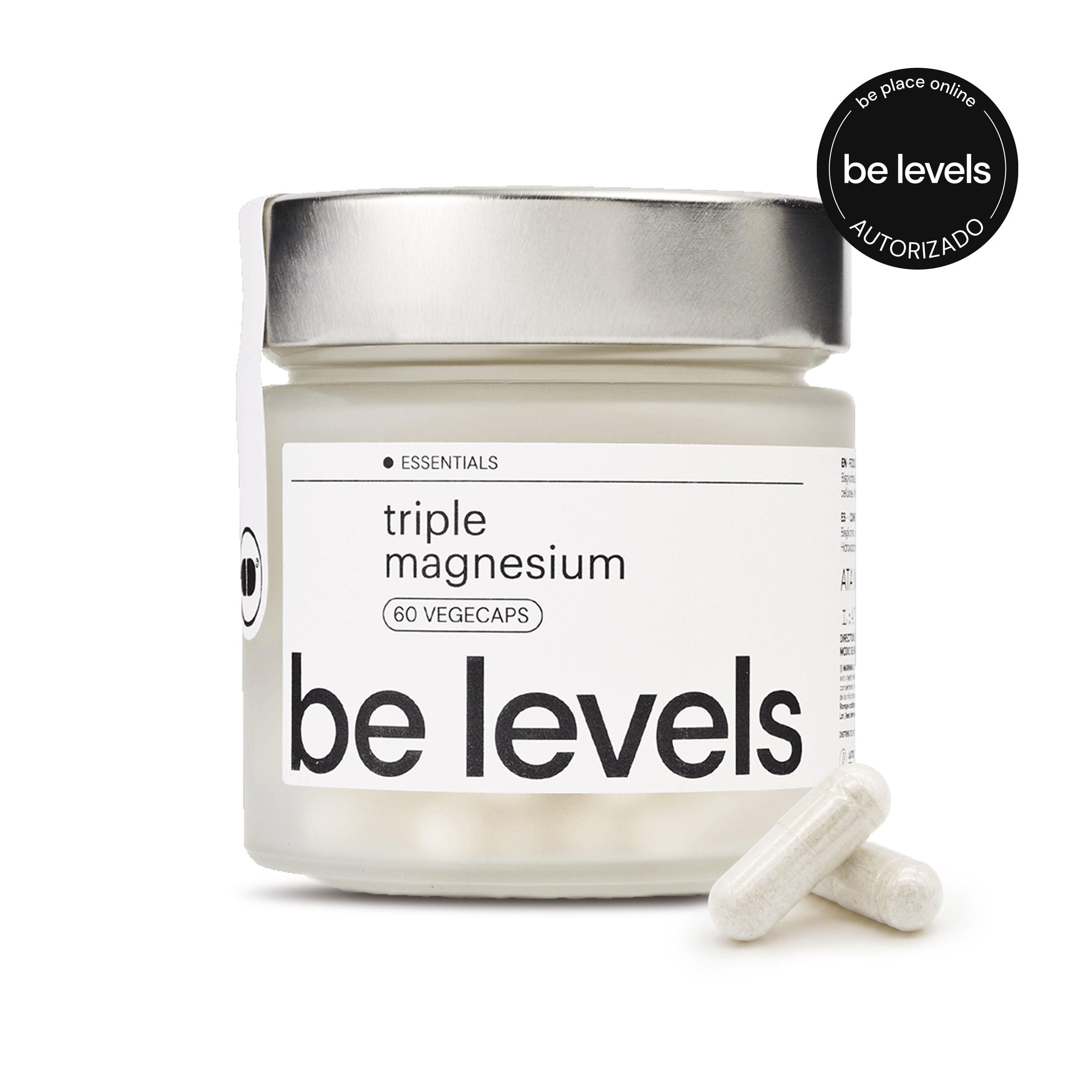 Bote de Be Levels Triple Magnesium 60 cápsulas