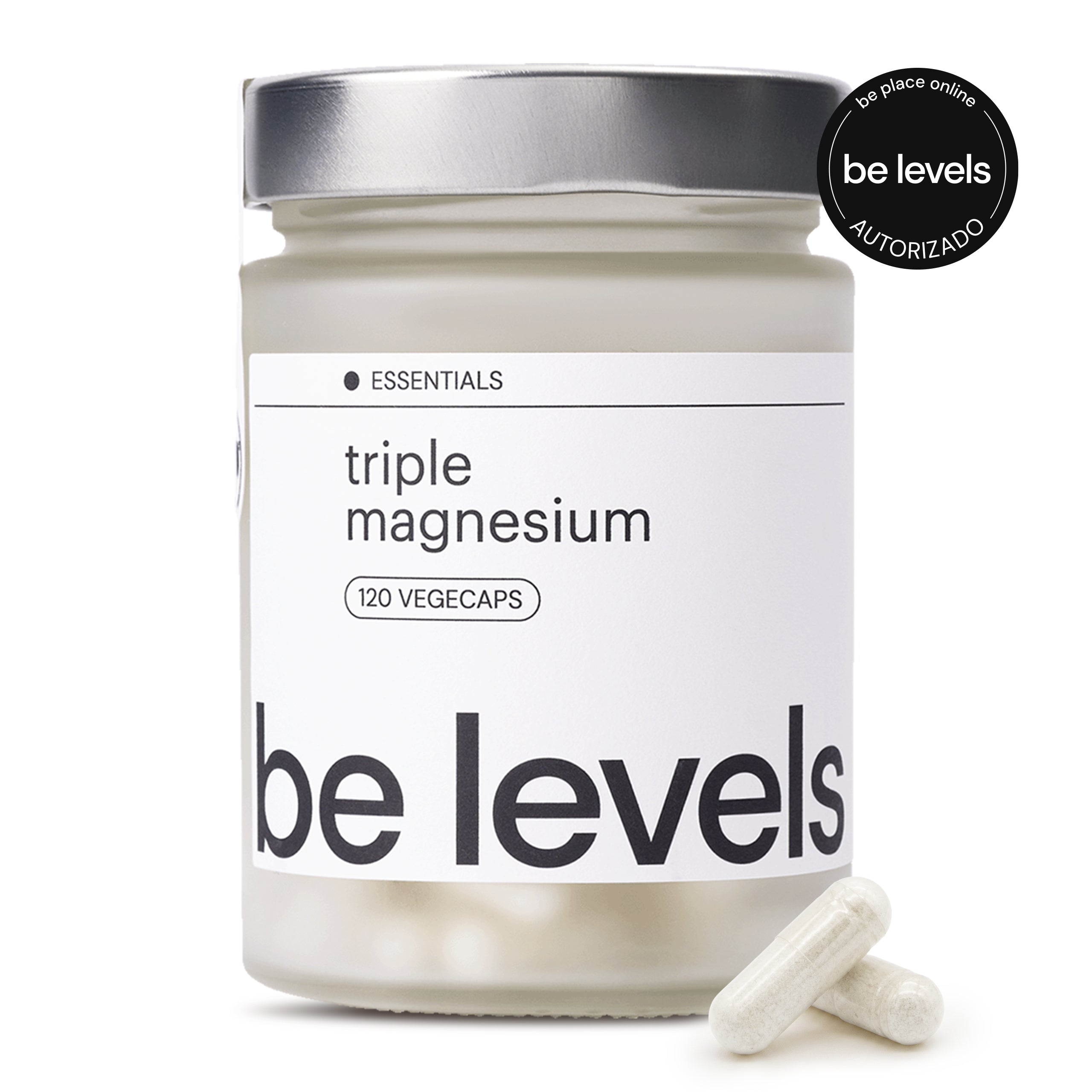 Bote de Be Levels Triple Magnesium 120 cápsulas