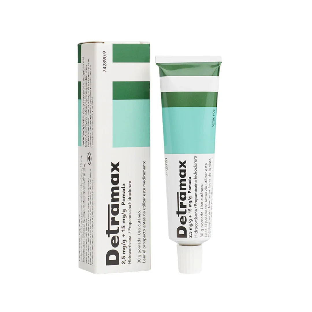 Detramax Hidrocortisona 2.5 mg/g + Propanocaína Hidrocloruro 15/g pomada 30 g