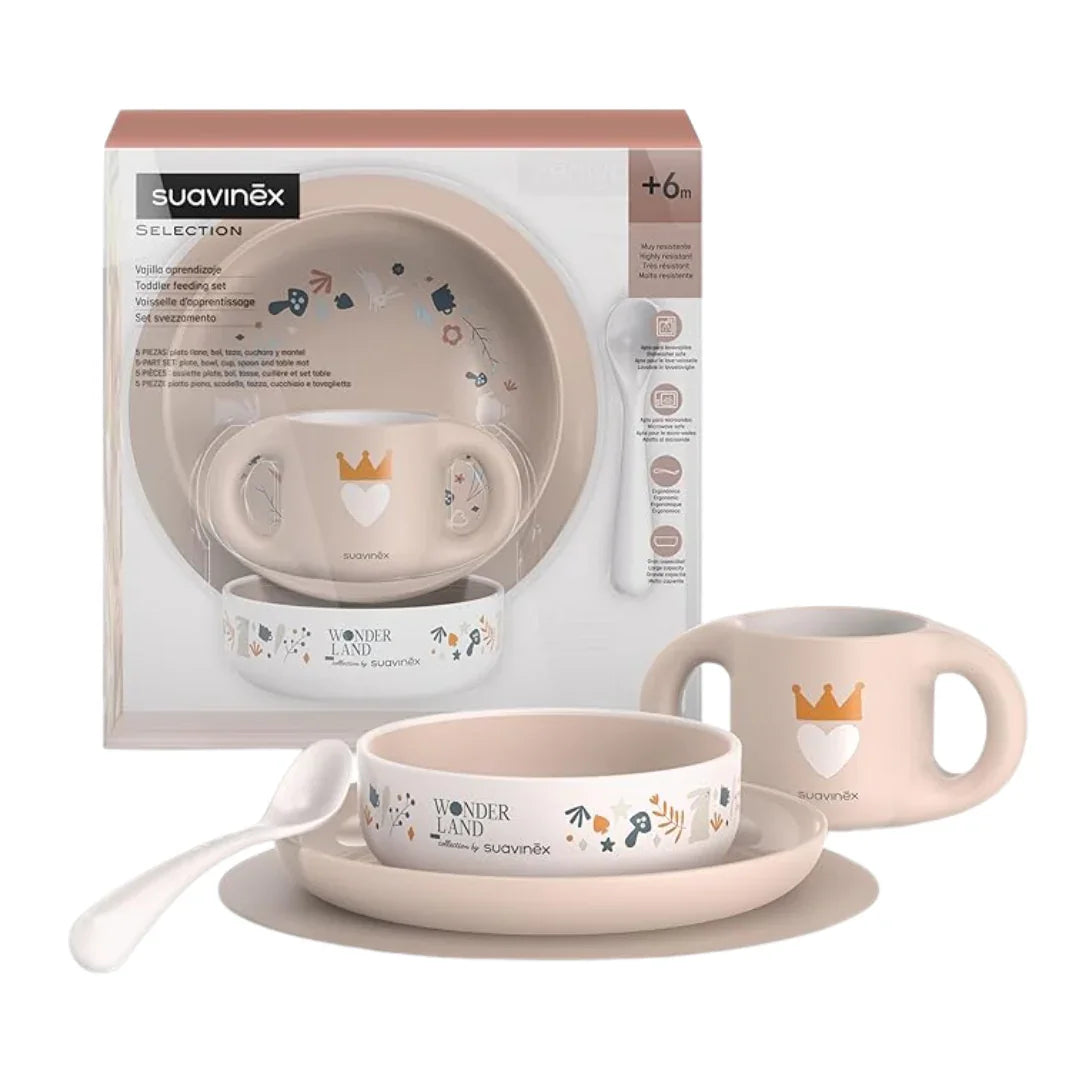 Suavinex Vajilla Aprendizaje Rosa 5 Piezas +6m
