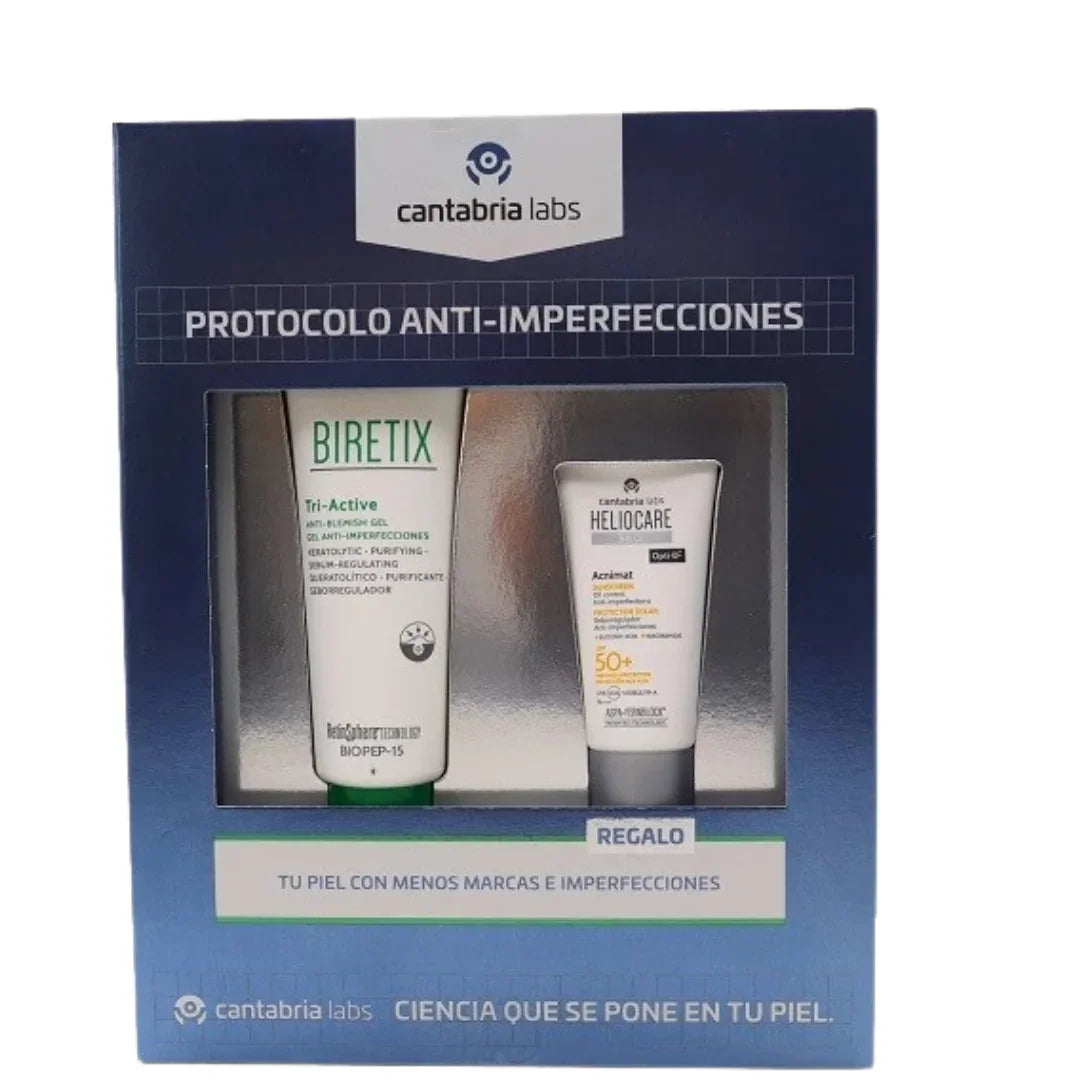 Biretix Tri-Active Heliocare Acnimat 50ml Pack + Minitalla Regalo Cantabria Labs