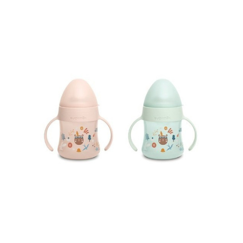 BIBERON SILICONA SUAVINEX ENTRENA 1 UNIDAD 150 ML CON ASAS DE COLORES +4 MESES