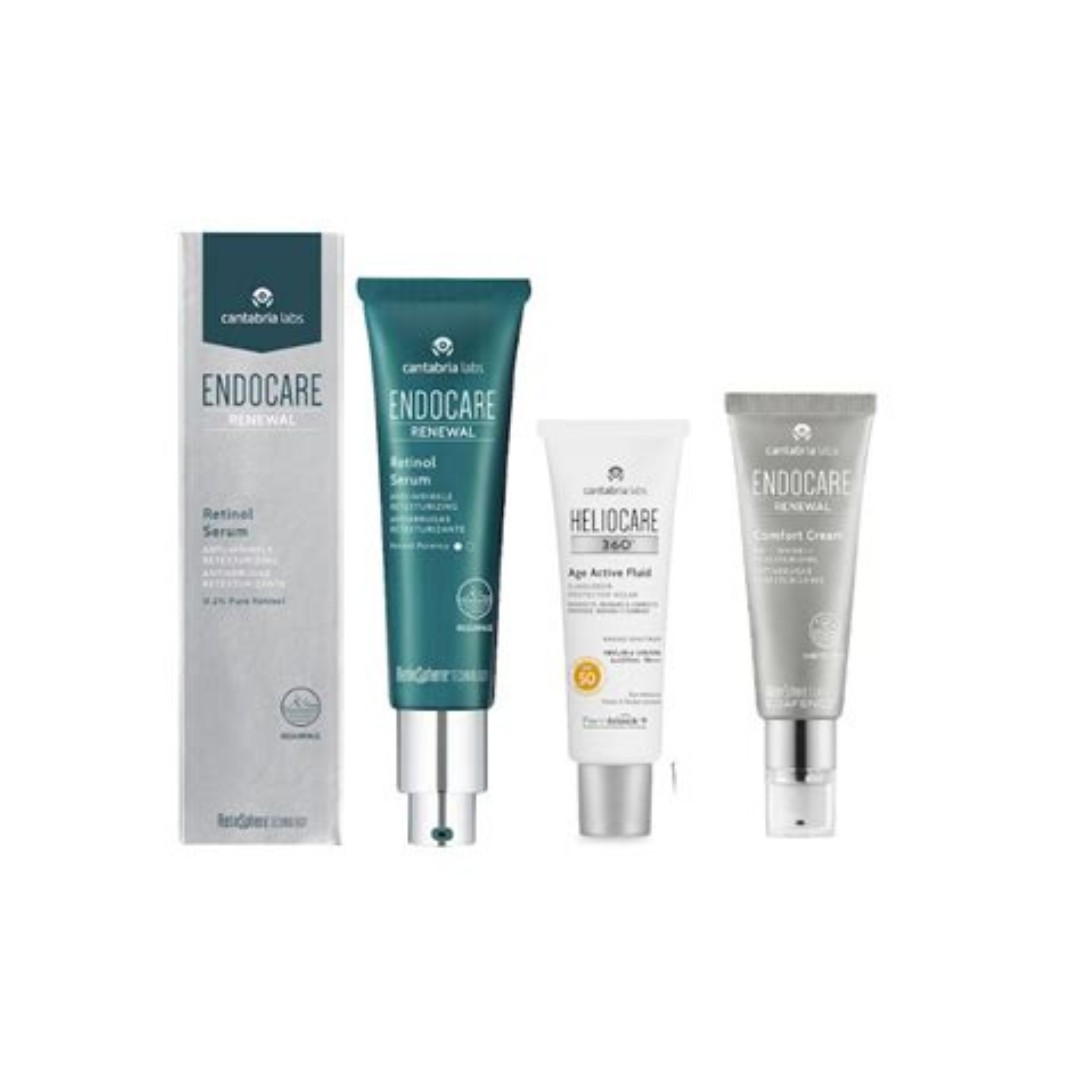 ENDOCARE PACK RETINOL RENEWAL + COMFORT CREAM + HELIOCARE AGE ACTIVE