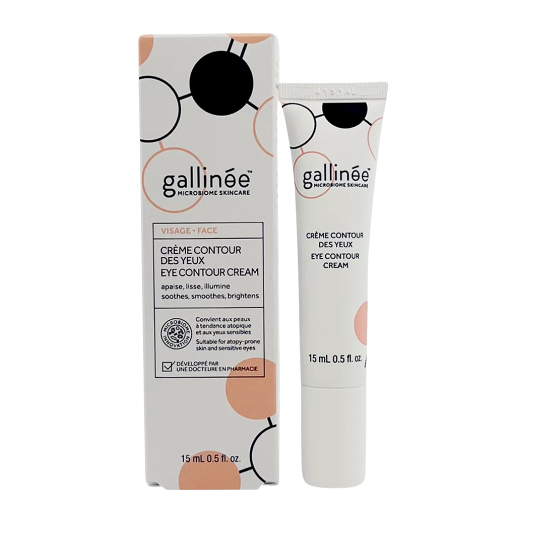 Tubo de Gallinée Eye Contour Cream 15 ml, contorno de ojos hidratante con prebióticos y probióticos