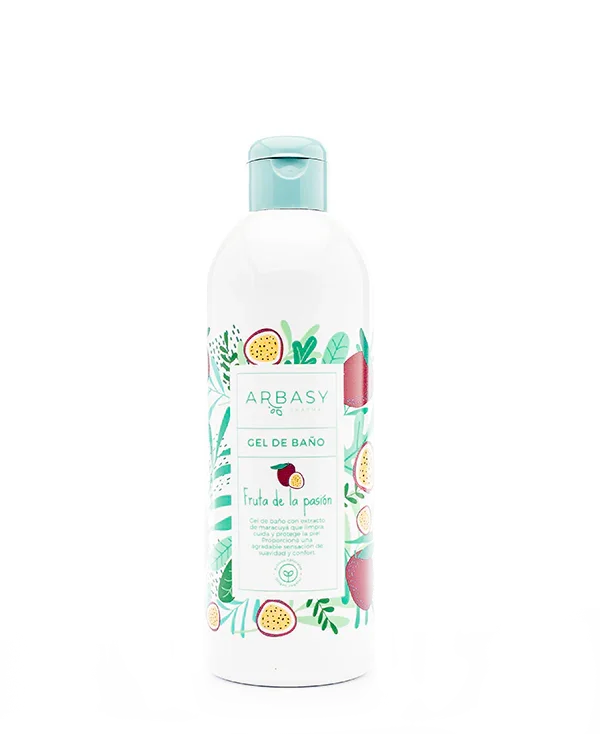 Botella del Gel de Baño Arbasy con aroma a fruta de la pasión