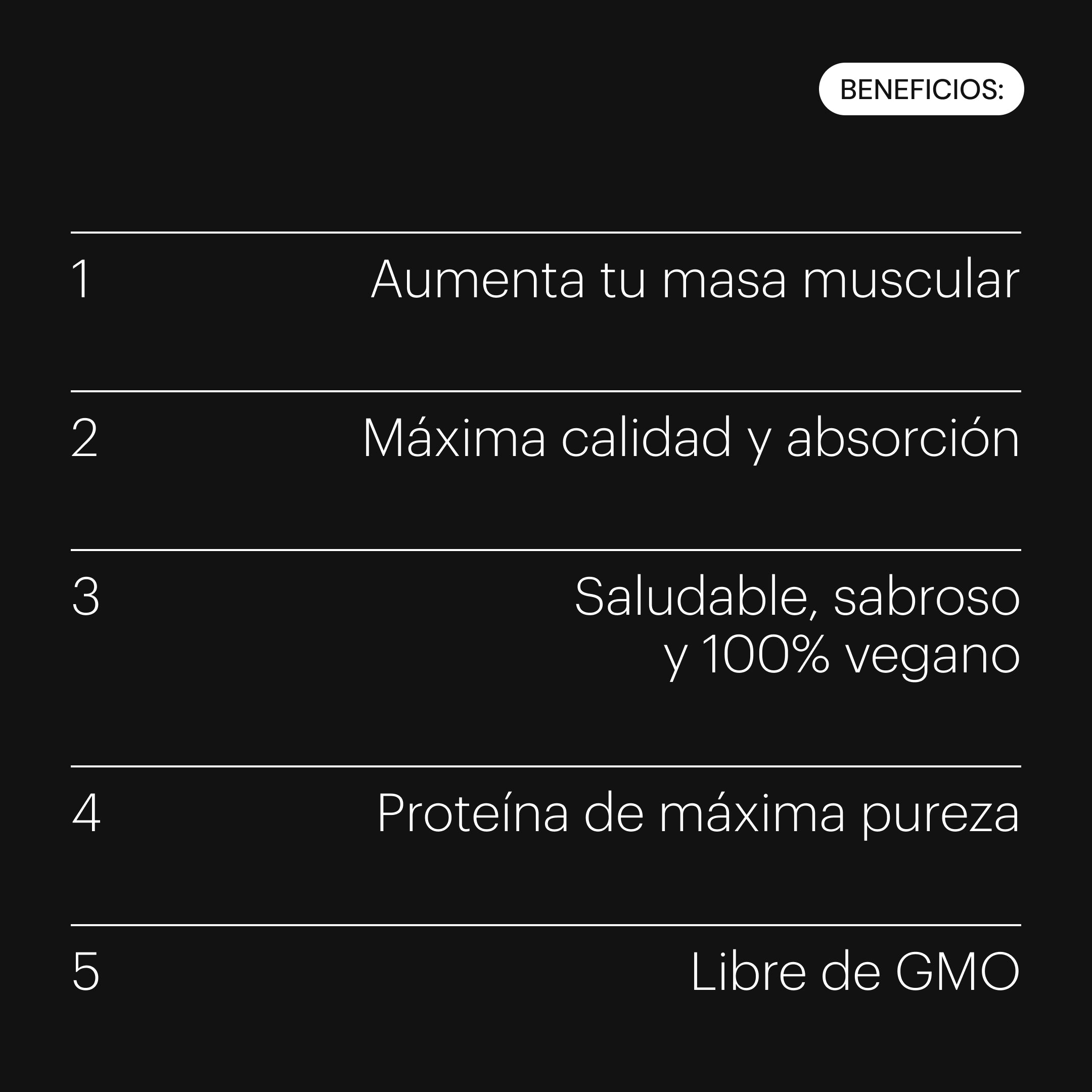 Composición de Be Levels Vegan Isolated Protein proteína de guisante