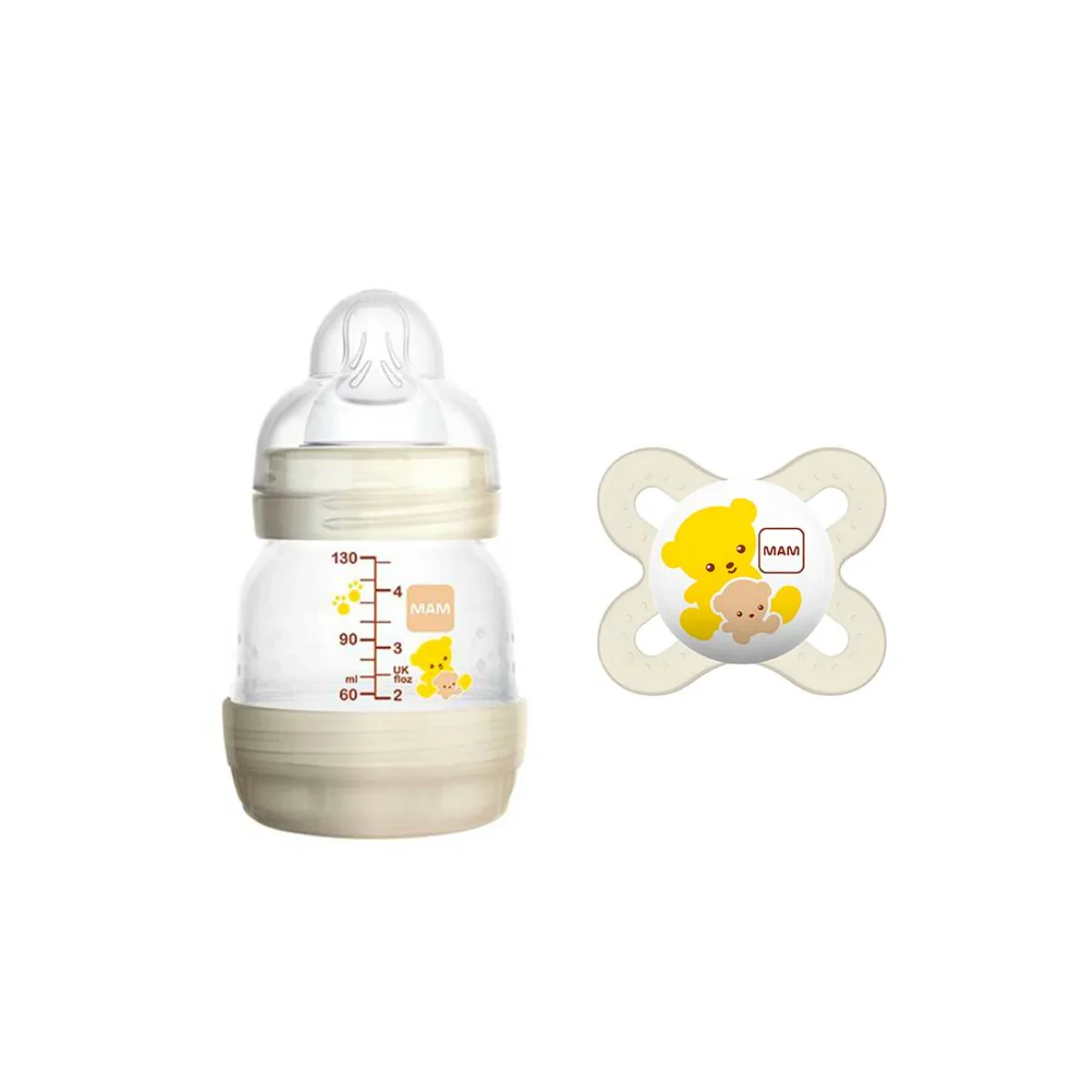MAM BIBERON ANTICOLICO + CHUPETE ANTICOLIC EASY START + CHUPETE START 1 UNIDAD 130 ML + 0+ MESES 1 U