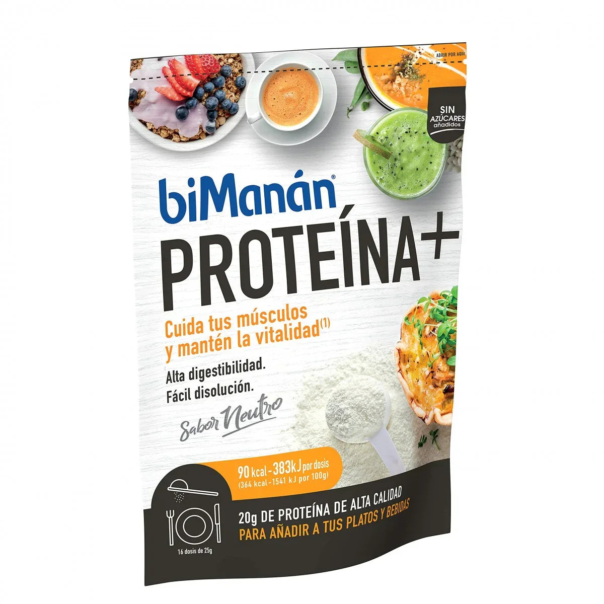 Bimanan Proteina Sabor Neutro 400g 16X25g Nutrition y Santé