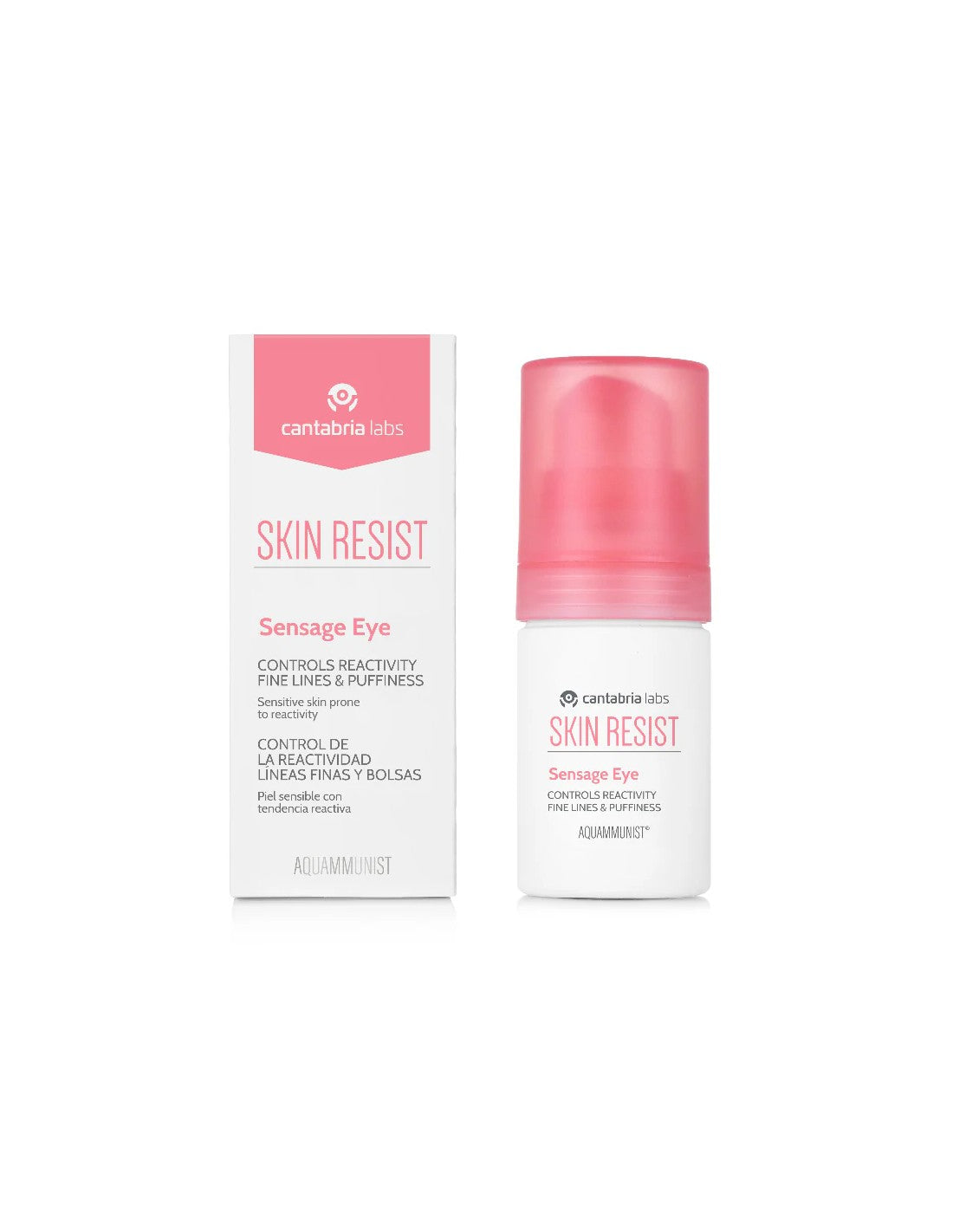 Envase y caja de Skin Resist Sensage Eye, contorno de ojos de 15 ml
