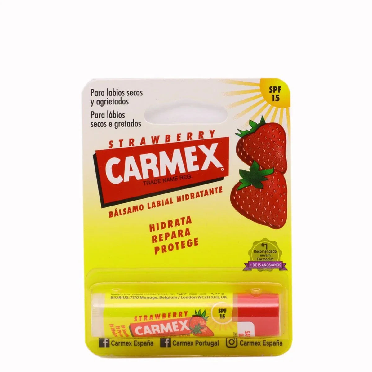 Carmex Straberry Labial 4,25g Fresa Balsamo Stick Hidratante