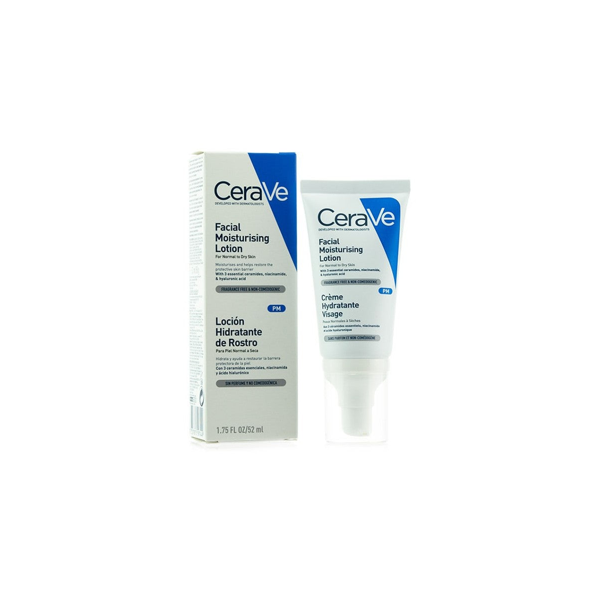 CERAVE LOCION HIDRATANTE DE ROSTRO PIEL NORMAL 1 ENVASE 52 ML