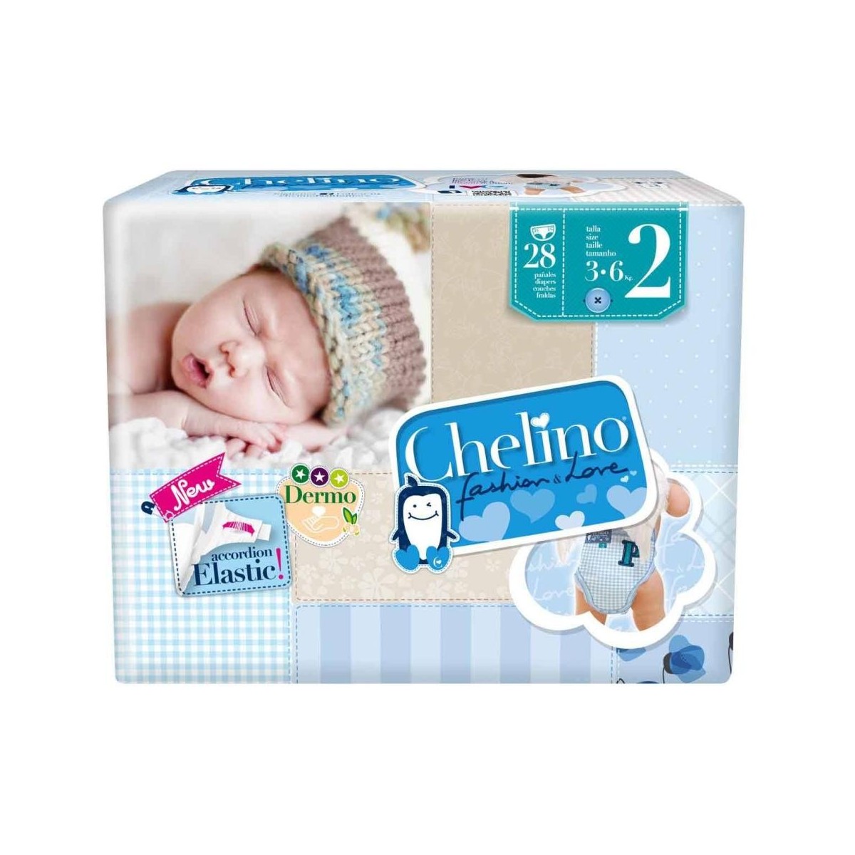 PAÑAL INFANTIL CHELINO TALLA 2 3 - 6 KG 28 PAÑAL