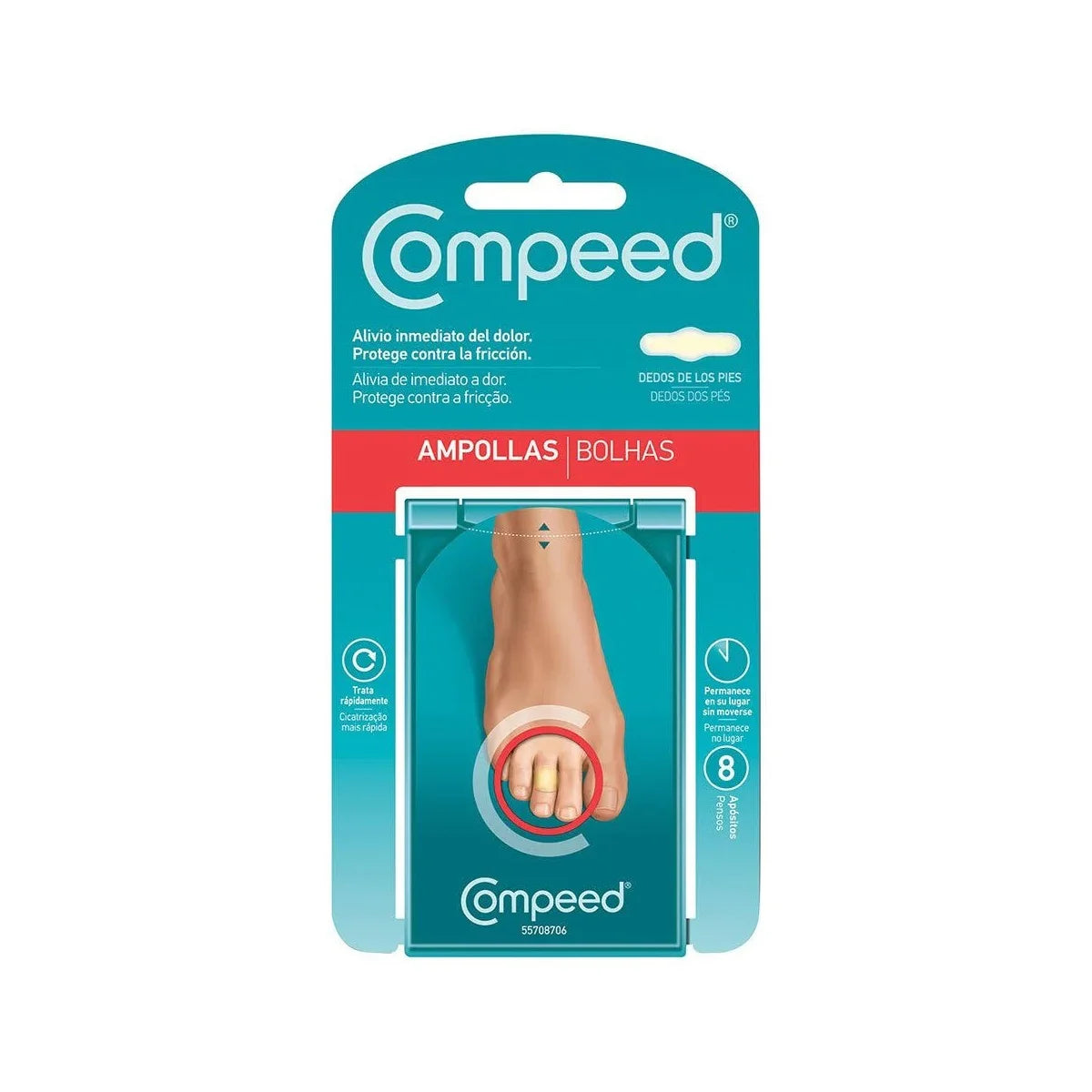 COMPEED AMPOLLAS HIDROCOLOIDE DEDOS PIES 8 UNIDA