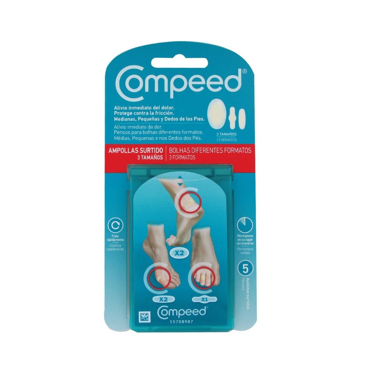 COMPEED AMPOLLAS HIDROCOLOIDE PACK MIXTO 5 UNIDA