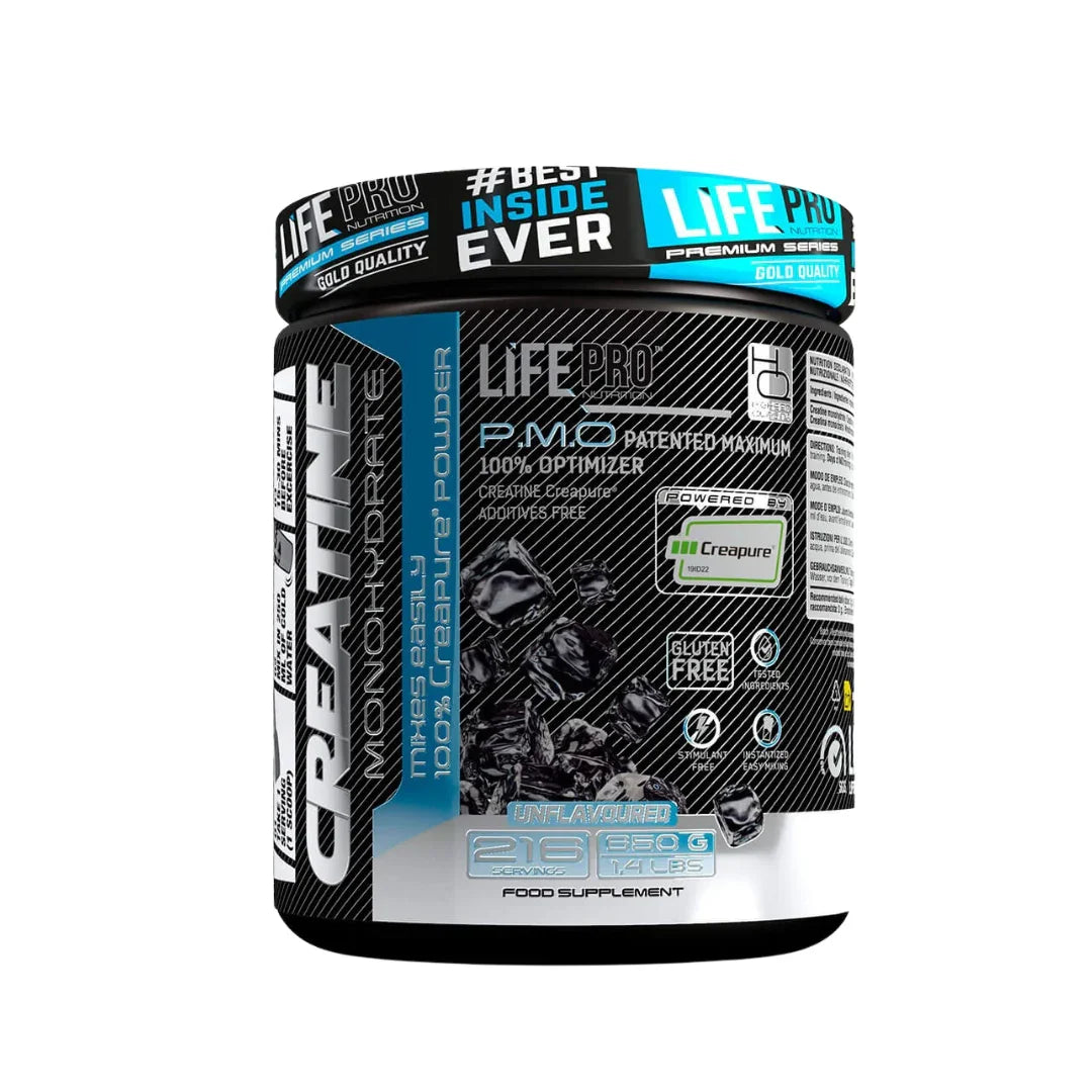 Bote de Life Pro Creatine Monohydrate Creapure de 650 g sin sabor