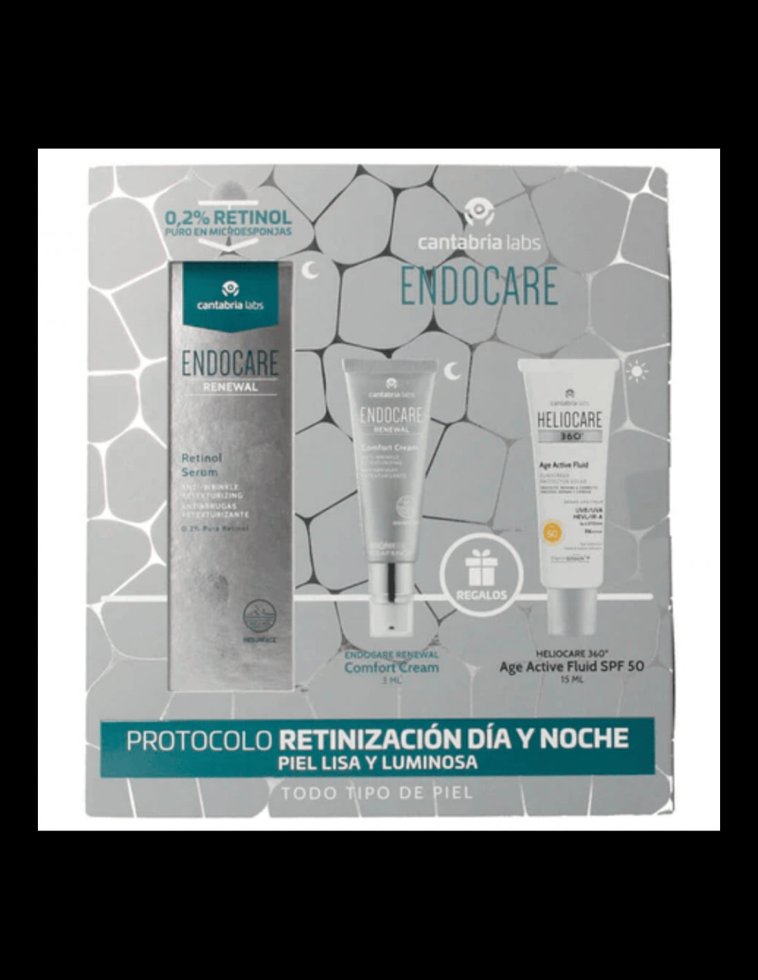 ENDOCARE PACK RETINOL RENEWAL + COMFORT CREAM + HELIOCARE AGE ACTIVE