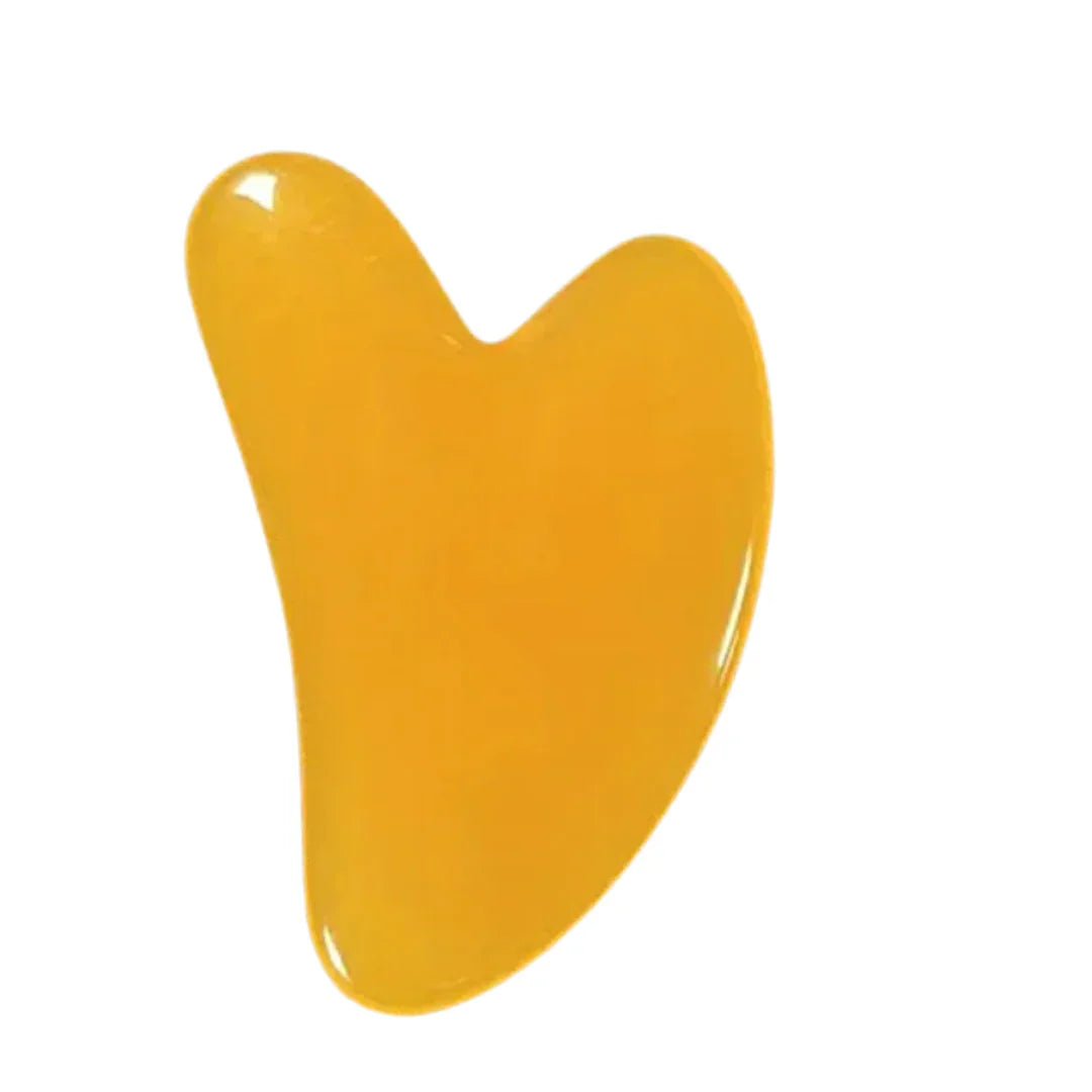 Masajeador facial Gua Sha de jade amarillo