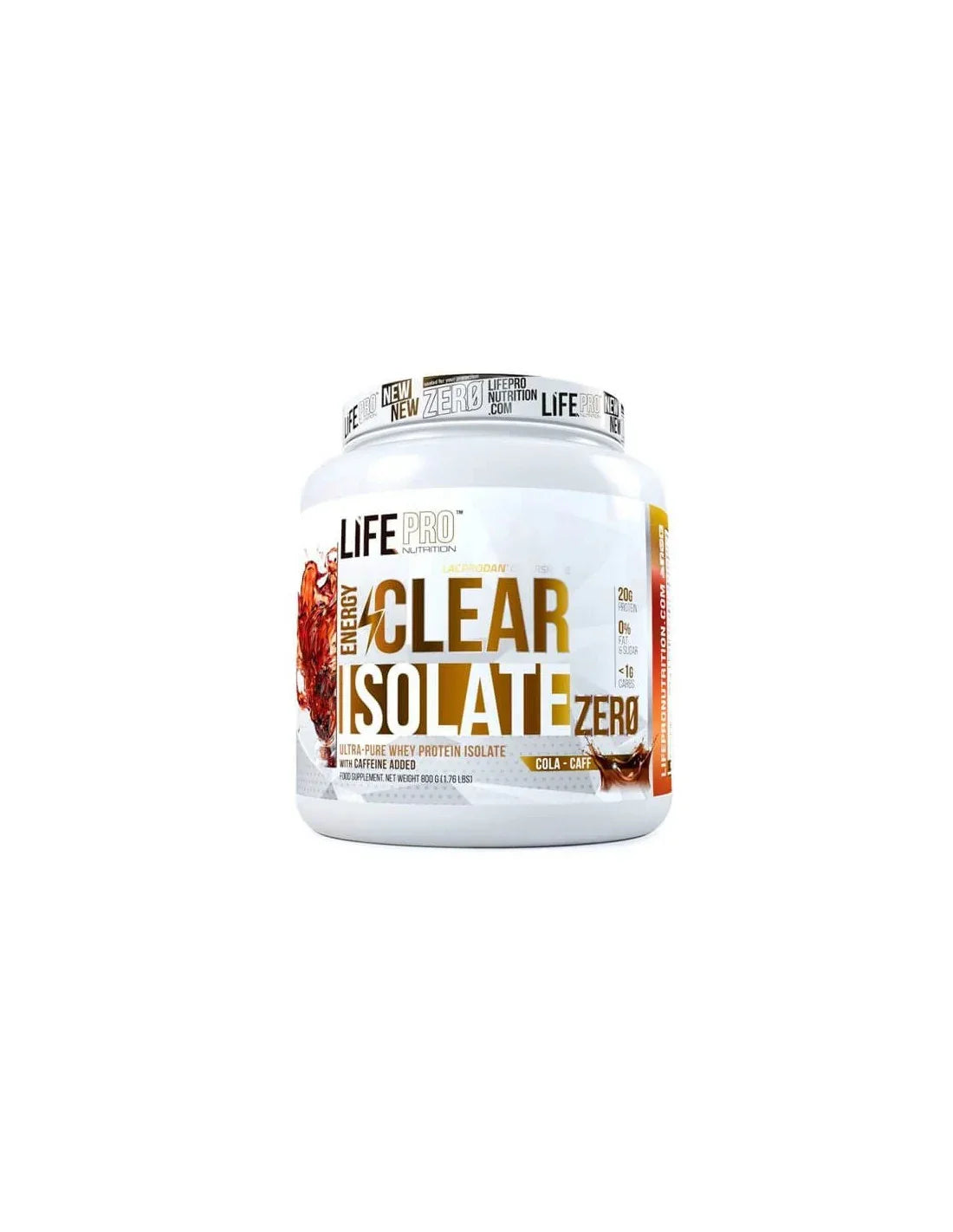 LIFE PRO CLEAR ISOLATE ZERO CAFEINA 800G SABOR COLA
