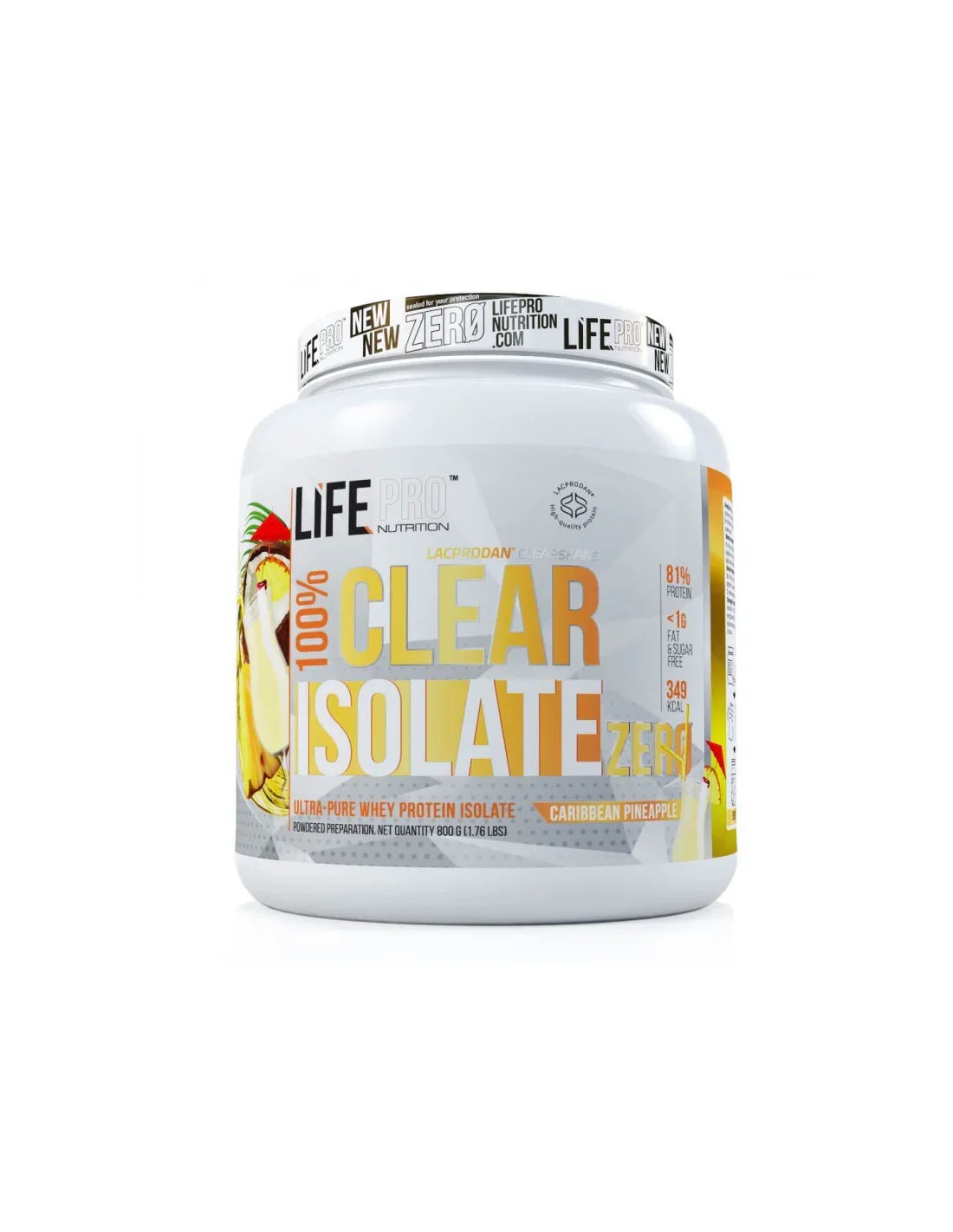 LIFE PRO CLEAR ISOLATE ZERO 800G SABOR CARIBEAN PINEAPPLE