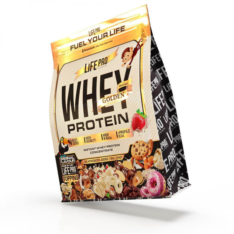 Detalle del envase de Life Pro Whey Gourmet Edition 2 kg con enzimas Digezyme