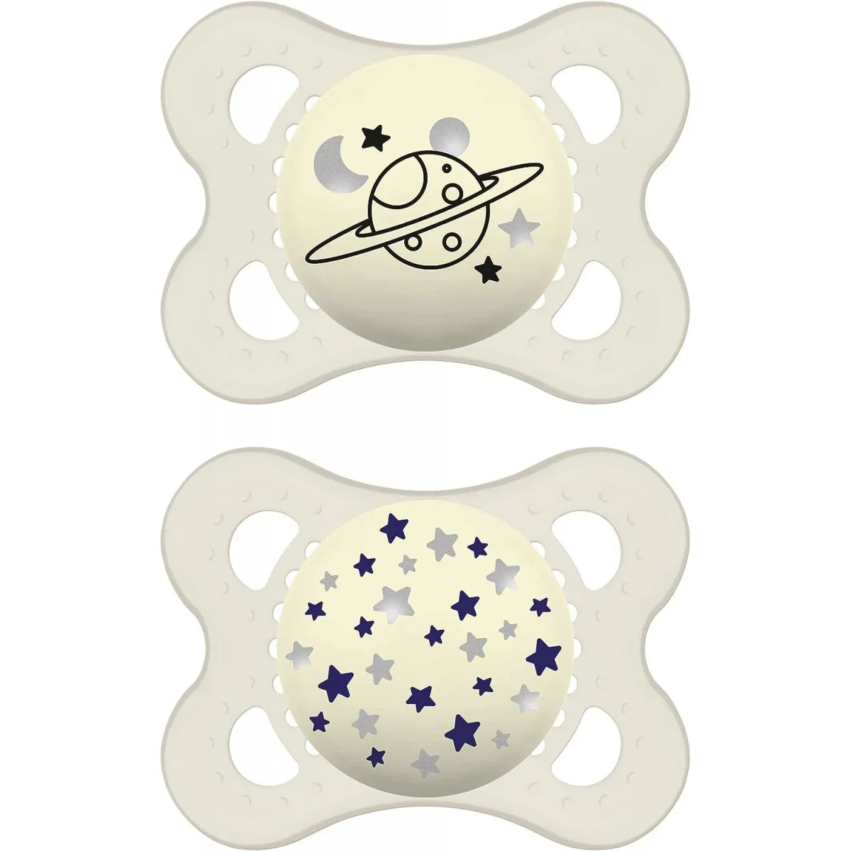 MAM CHUPETE SILICONA SIMETRICA ORIGINAL NIGHT 0+ N 2 U PACK DOBLE