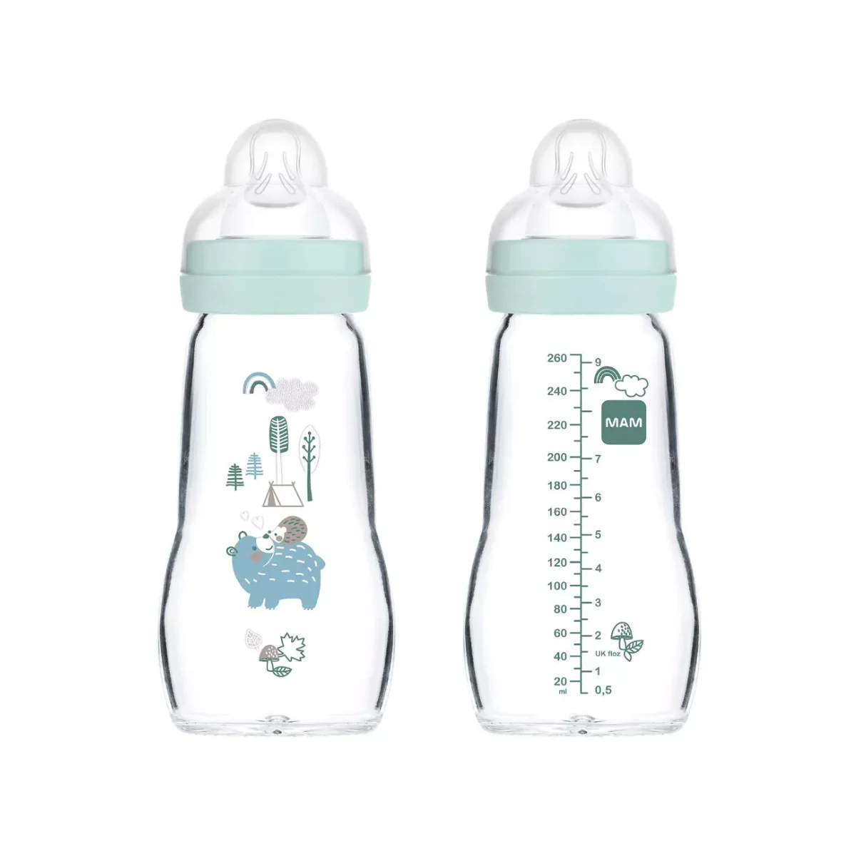 MAM BIBERON CRISTAL FEEL GOOD +2 MESES 1 UNIDAD A 260 ML