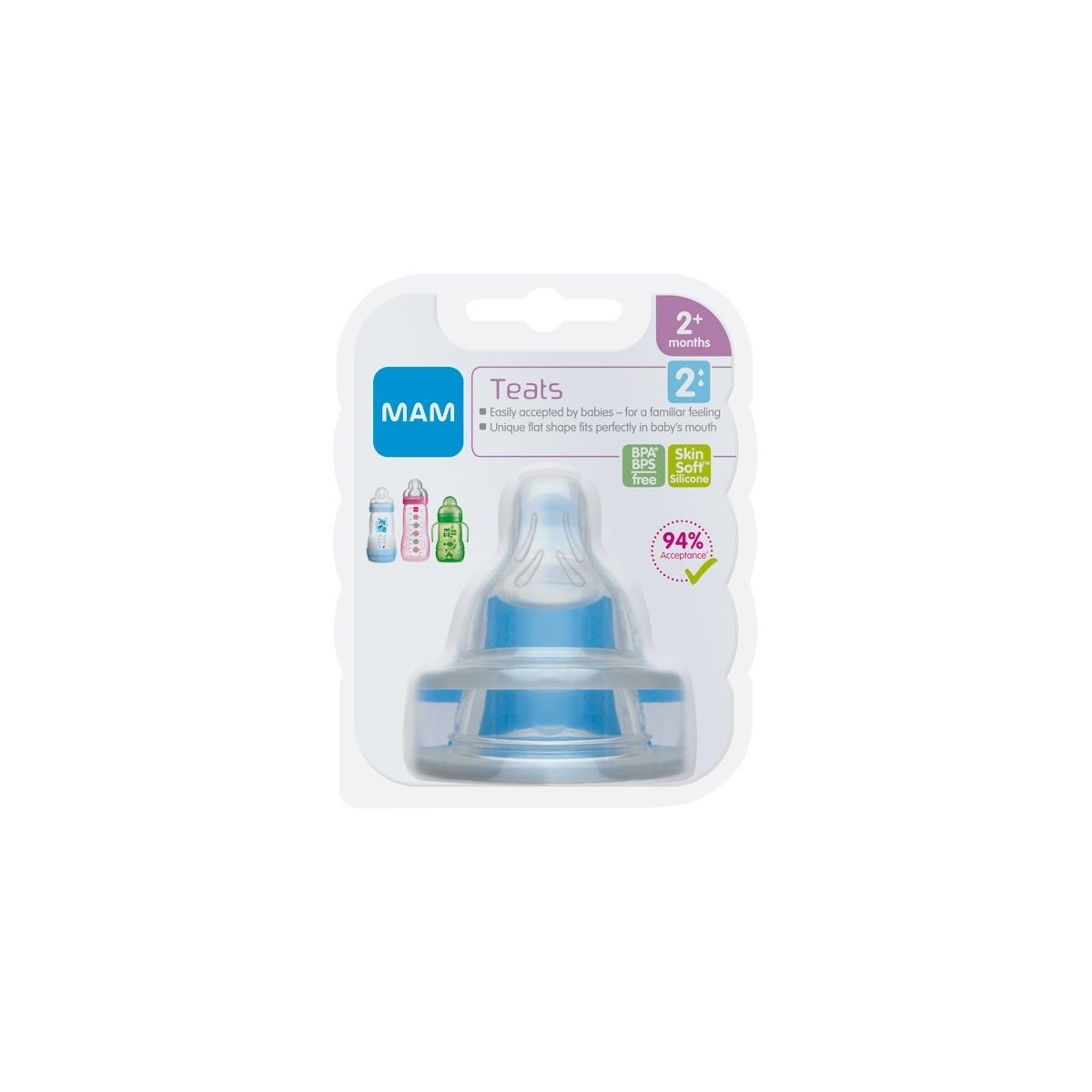 MAM TETINA SILICONA FLUJO MEDIO TEAT 2 + 2 MESES