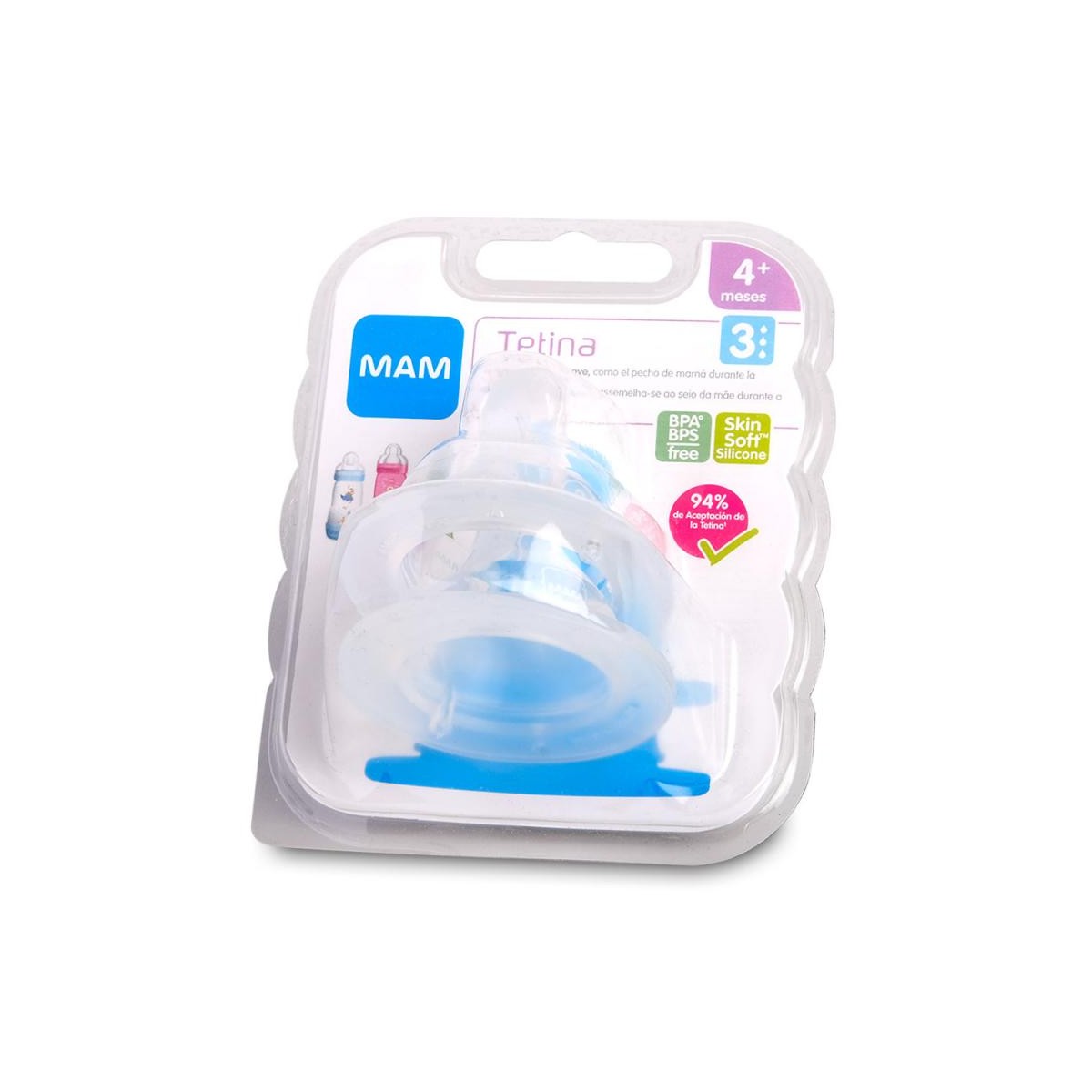 MAM TETINA SILICONA FLUJO RAPIDO TEAT 3 +4 MESES
