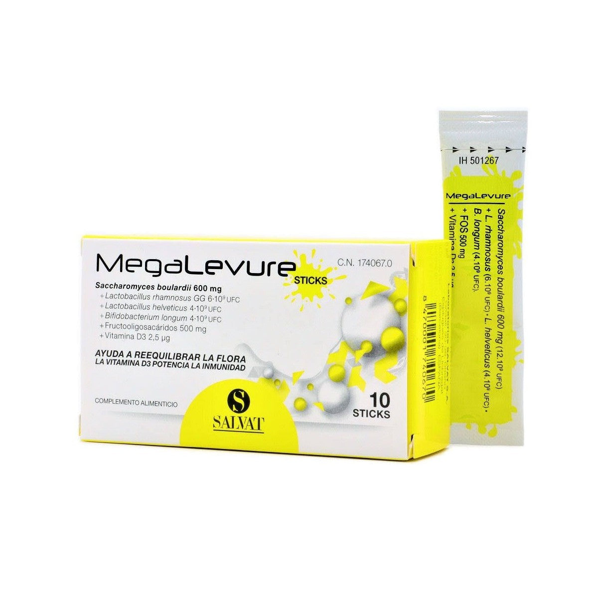 MEGALEVURE 10 STICKS SABOR PLATANO