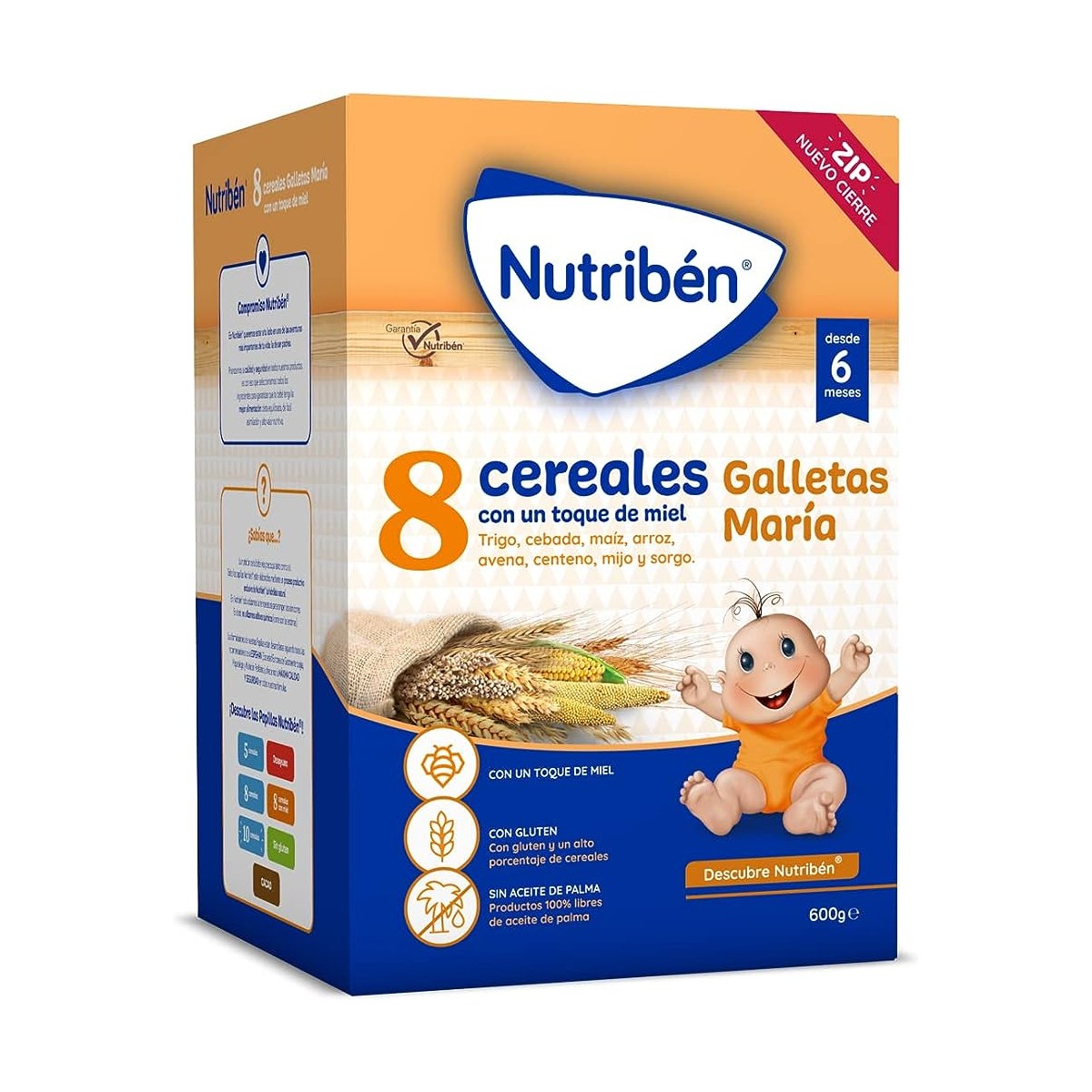 NUTRIBEN 8 CEREALES Y MIEL GALLETAS MARIA 1 ENVA