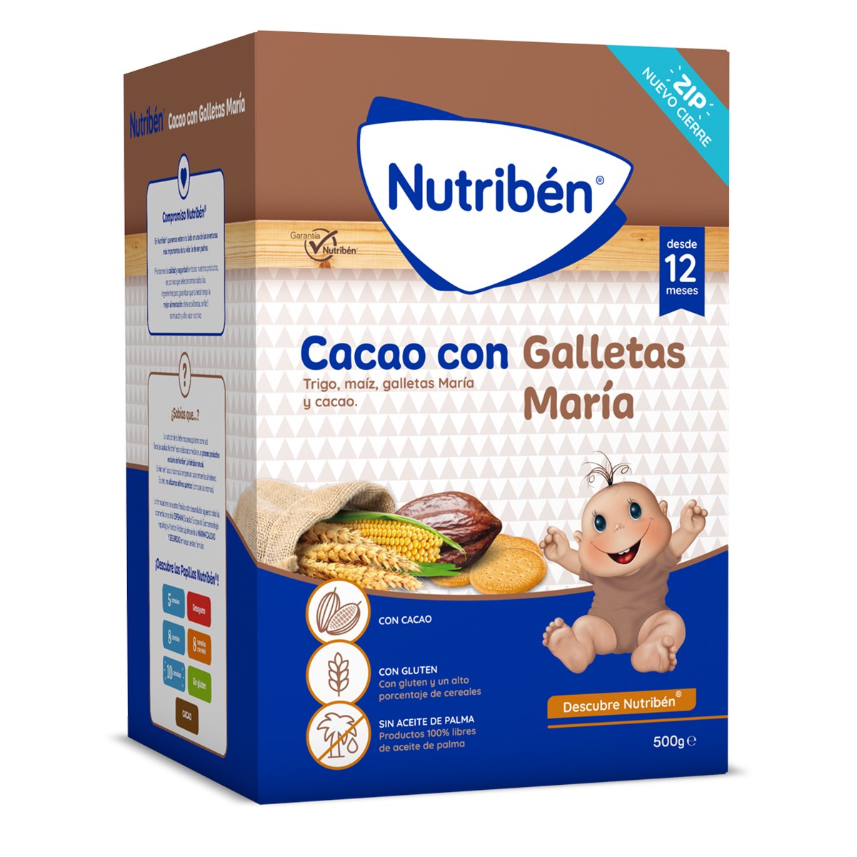 NUTRIBEN CACAO CON GALLETAS MARIA 1 ENVASE 500 G