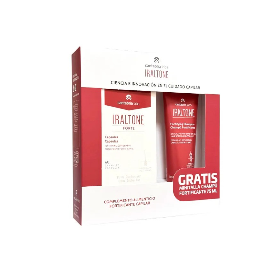 Iraltone Cápsulas Forte 60 Cápsulas + Champú Fortificante 75 Ml