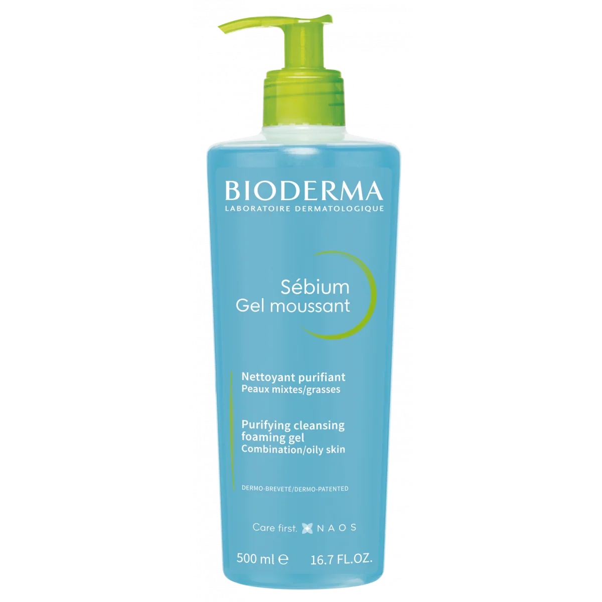 Bioderma Sebium Moussant 500ml Gel Dispensador Limpiador en Espuma Purificante