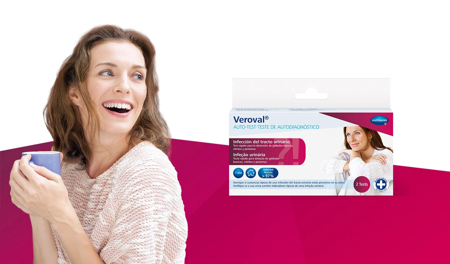 Veroval® Auto-Test Infección de Orina (ITU) – 2 tiras | Resultado en 1 minuto