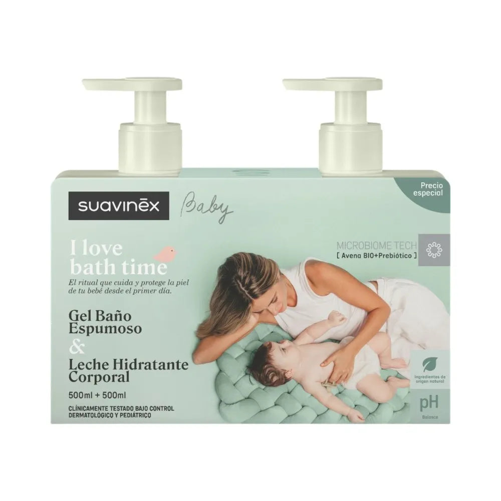 Suavinex Pack Gel Baño Espumoso + Leche Hidratante Corporal 500+500ml.