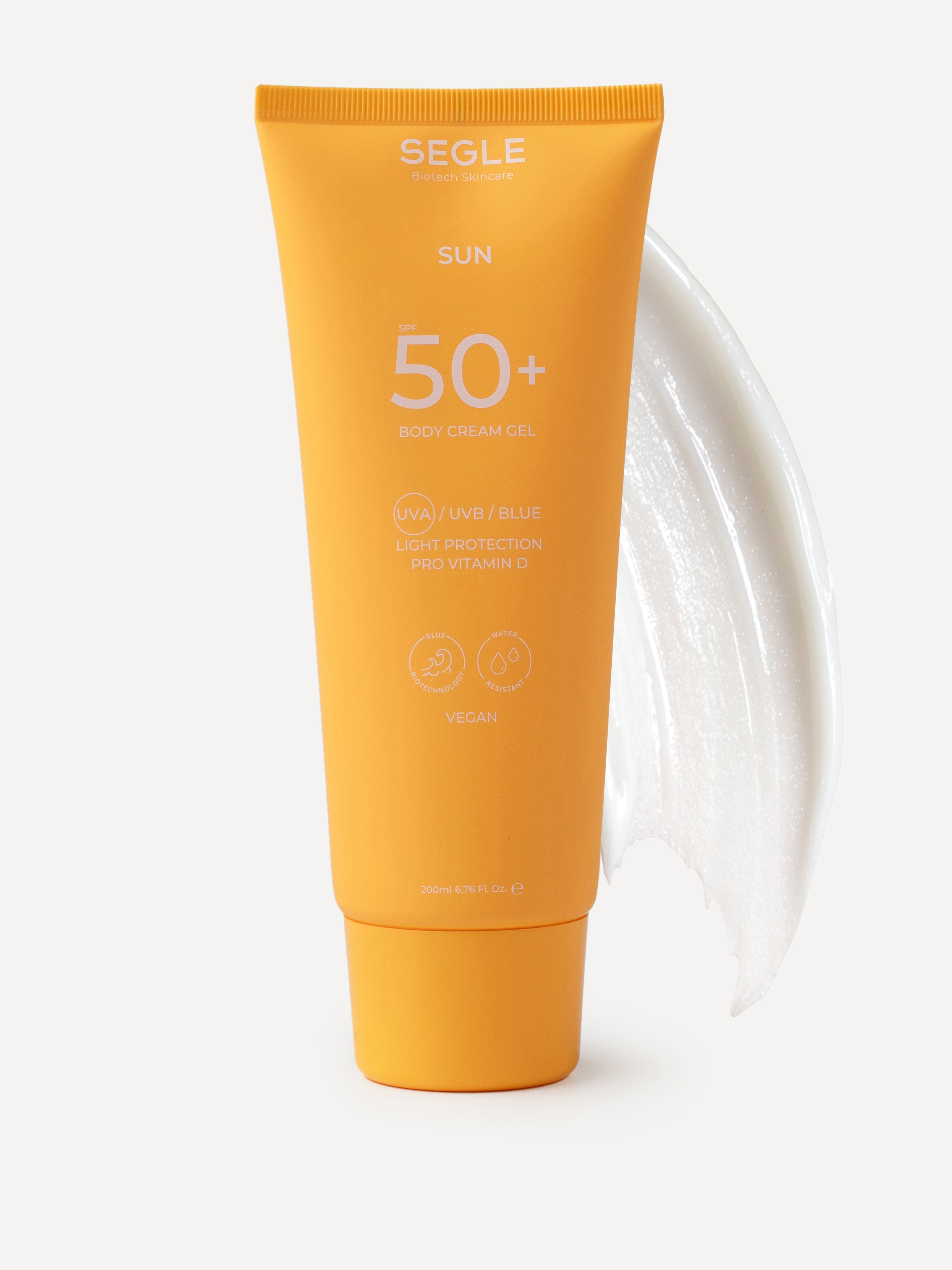 Segle Solar Gel Crema Corporal SPF 50+ de 200 ml y su textura