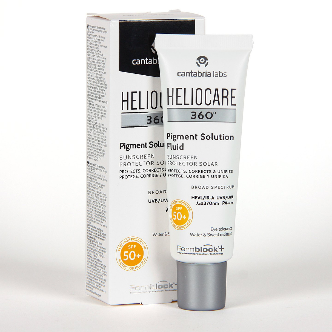 HELIOCARE 360º PIGMENT SOLUTION FLUID PROTECTOR SOLAR PROTEGE CORRIGE Y UNIFICA SPF50+ 1 ENVASE 50 m