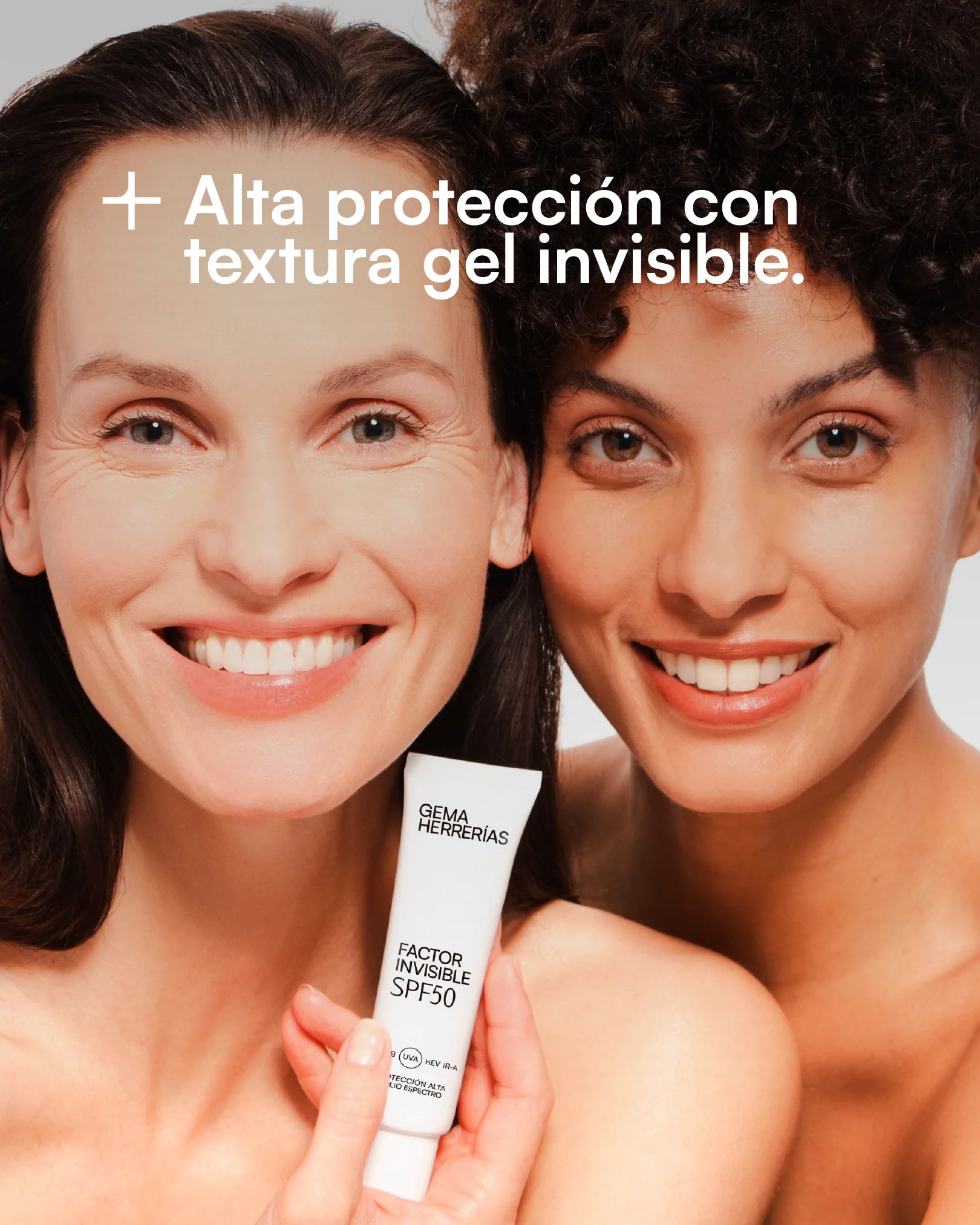 Factor Invisible SPF 50: alta protección facial con textura en gel invisible