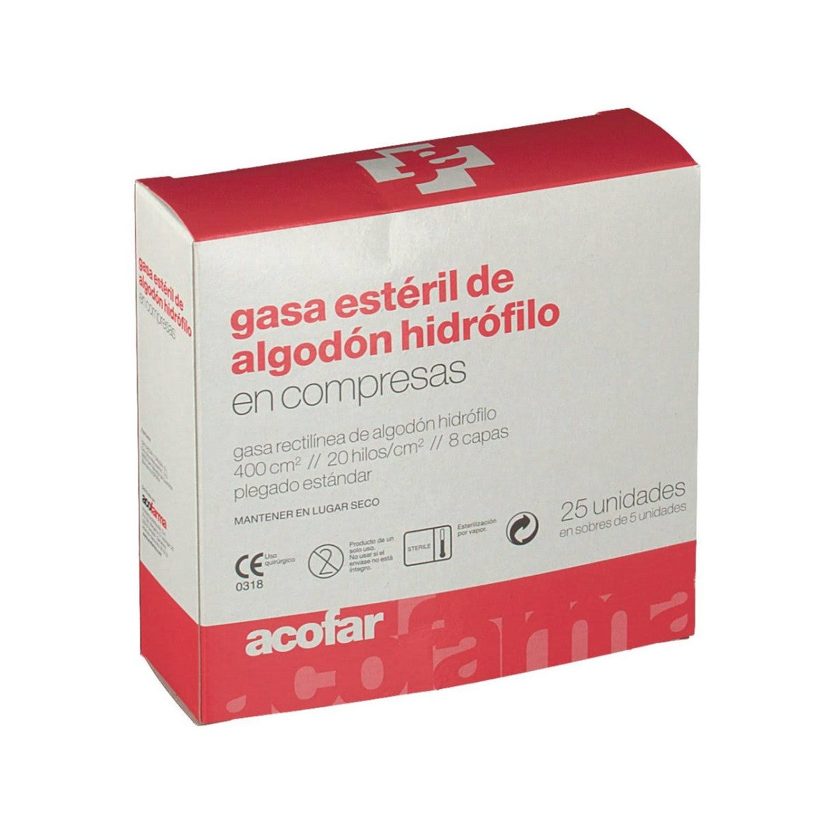 GASA ESTERIL ALGODON HIDROFILO COMPRESAS ACOFAR 25U