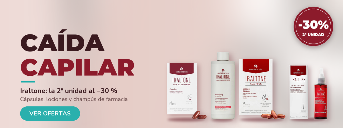 Caída capilar: Iraltone con la 2ª unidad al 30 % en Farmacia Carmen Ramírez
