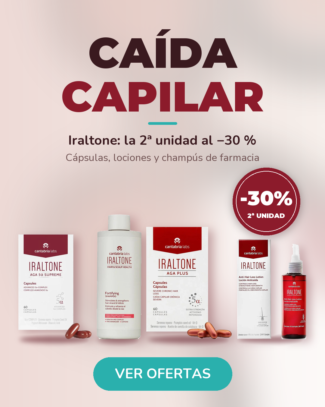 Caída capilar: Iraltone con la 2ª unidad al 30 % en Farmacia Carmen Ramírez