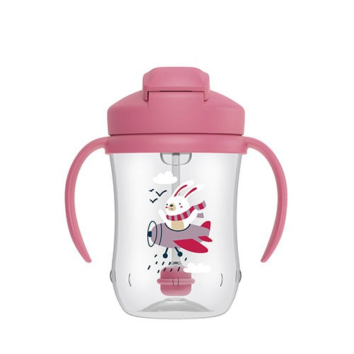 Dr Browns Vaso con Pajita Rosa 6M+ 270ml