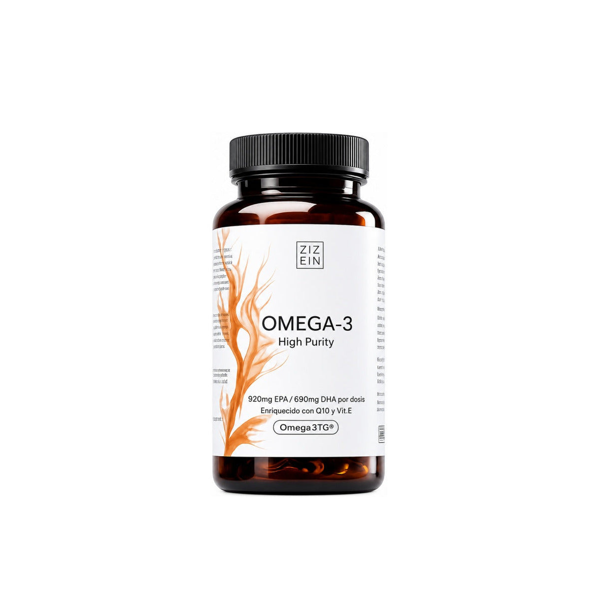 Bote de ZZEN Omega-3 High Purity con 920 mg de EPA y 690 mg de DHA por dosis